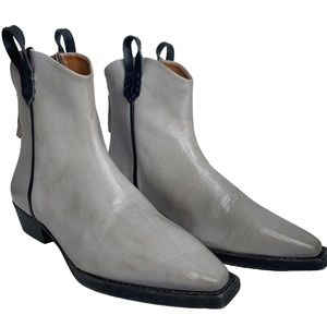 Free People Wesley Ankle Boots Gray Black Leather